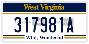 317981A  license plate in WV