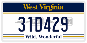 31D429  license plate in WV