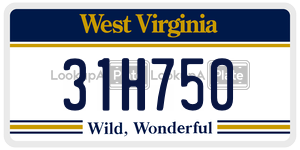 31H750  license plate in WV