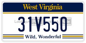 31V550 license plate in West Virginia