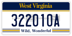 322010A  license plate in WV