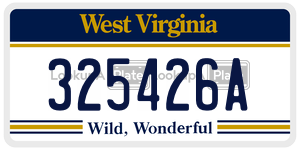 325426A  license plate in WV