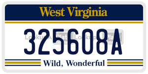 325608A  license plate in WV