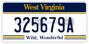 325679A  license plate in WV