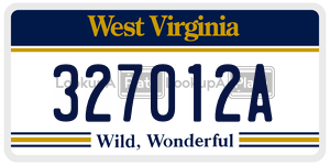 327012A  license plate in WV