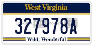327978A  license plate in WV