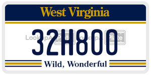 32H800  license plate in WV