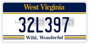 32L397  license plate in WV