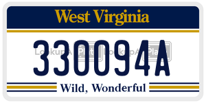 330094A  license plate in WV