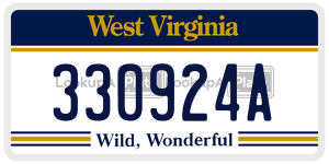 330924A  license plate in WV