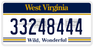 33248444  license plate in WV