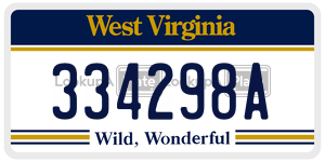 334298A  license plate in WV