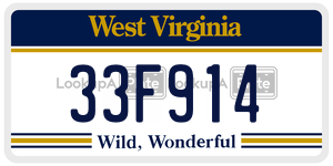 33F914 license plate in West Virginia