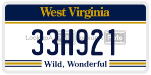 33H921  license plate in WV