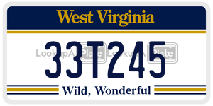 33T245  license plate in WV