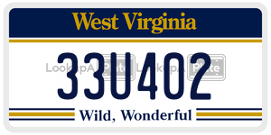 33U402  license plate in WV