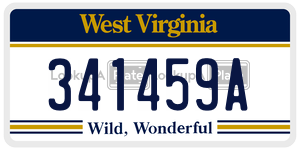 341459A  license plate in WV