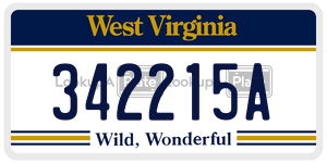 342215A  license plate in WV