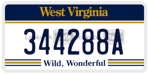 344288A  license plate in WV