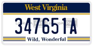 347651A  license plate in WV
