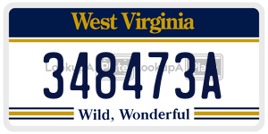 348473A  license plate in WV