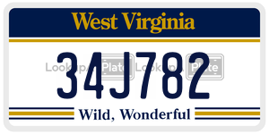 34J782  license plate in WV