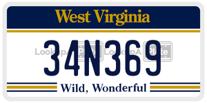 34N369  license plate in WV