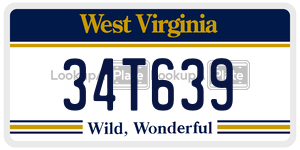 34T639  license plate in WV