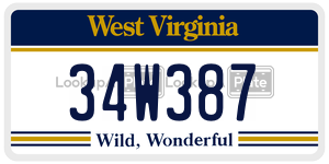 34W387  license plate in WV