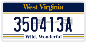 350413A  license plate in WV