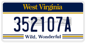 352107A  license plate in WV