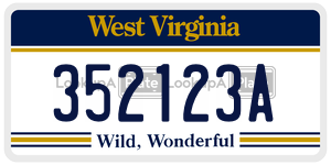 352123A  license plate in WV