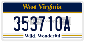 353710A  license plate in WV