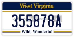 355878A  license plate in WV