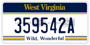 359542A  license plate in WV