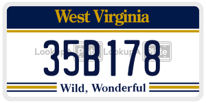 35B178  license plate in WV