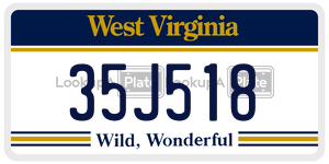 35J518  license plate in WV