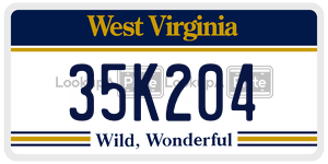 35K204  license plate in WV
