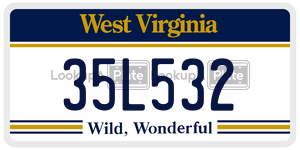 35L532 license plate in West Virginia