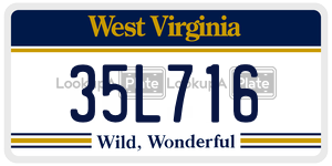 35L716  license plate in WV