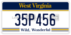 35P456  license plate in WV
