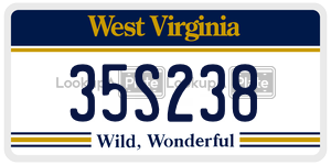 35S238  license plate in WV