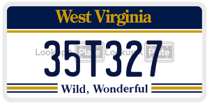 35T327  license plate in WV