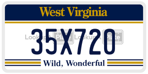 35X720  license plate in WV
