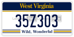 35Z303  license plate in WV