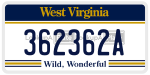 362362A  license plate in WV