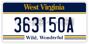 363150A  license plate in WV