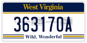363170A  license plate in WV