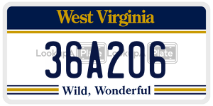 36A206  license plate in WV