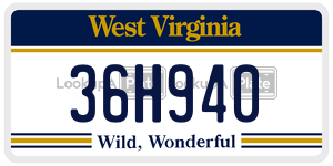 36H940 license plate in West Virginia